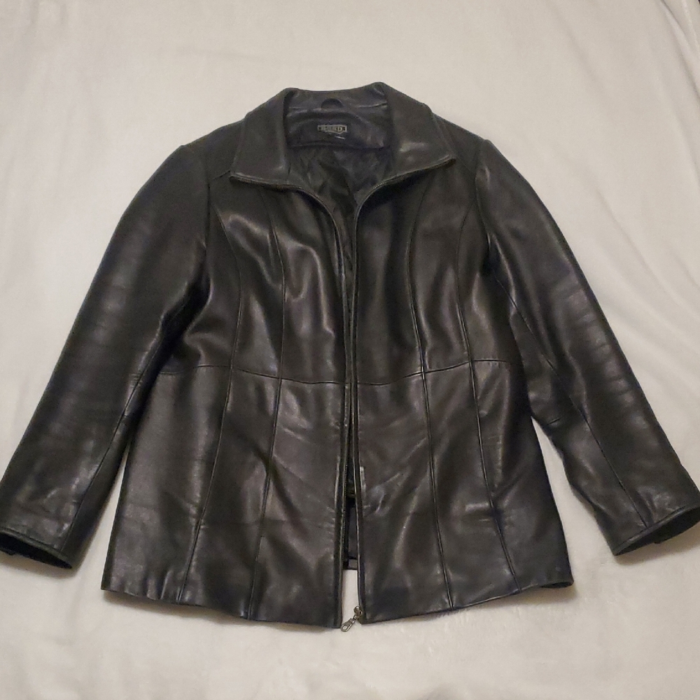 BGSD Women's Black New Zealand Lambskin Leather Jacket With Zip Out Liner